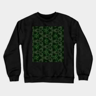 Moss green leaves line ornament Crewneck Sweatshirt